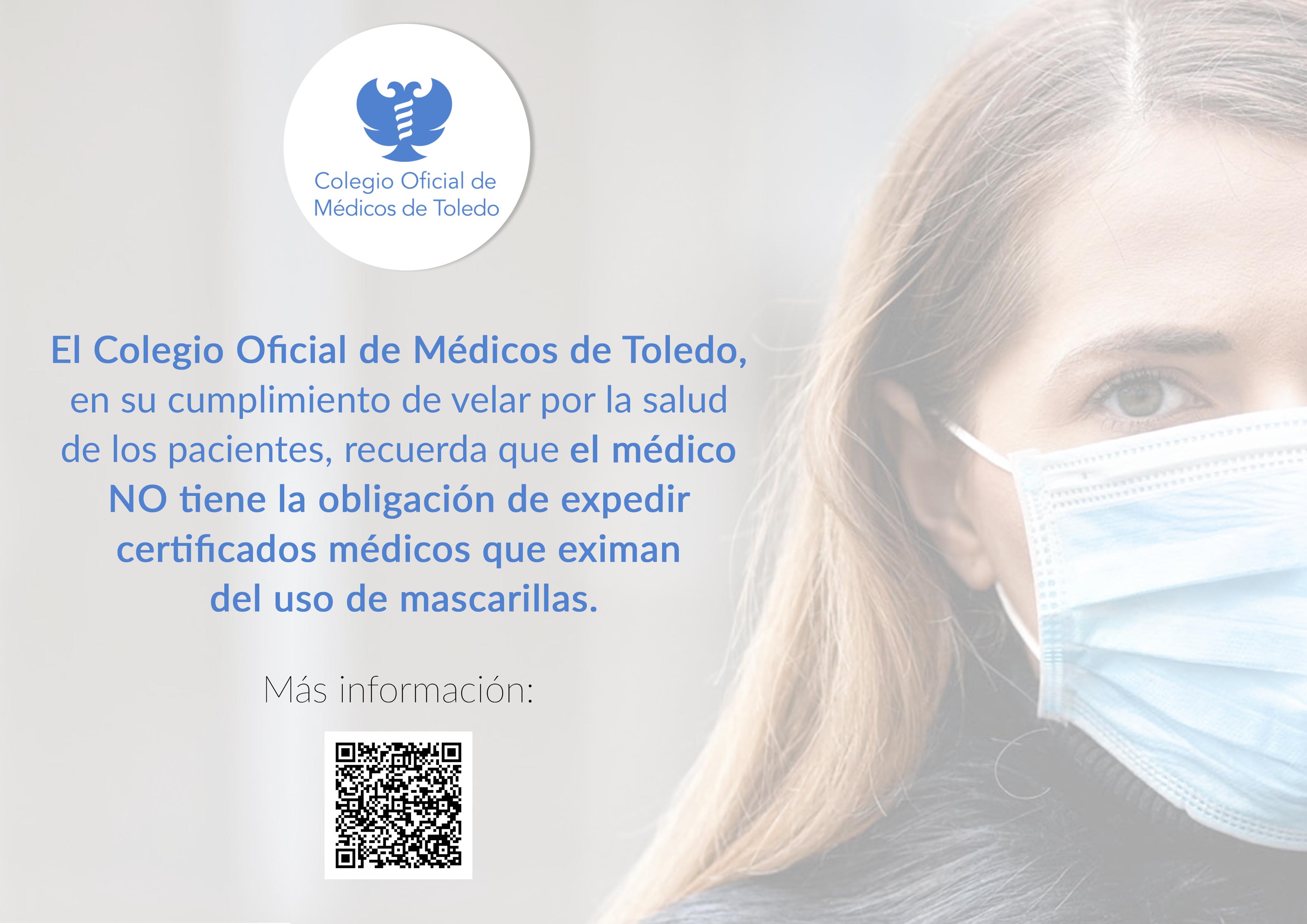 orientación Educación escolar A través de La acreditación de las causas para no usar mascarilla no requiere  certificado médico alguno – Colegio Oficial de Médicos de Toledo